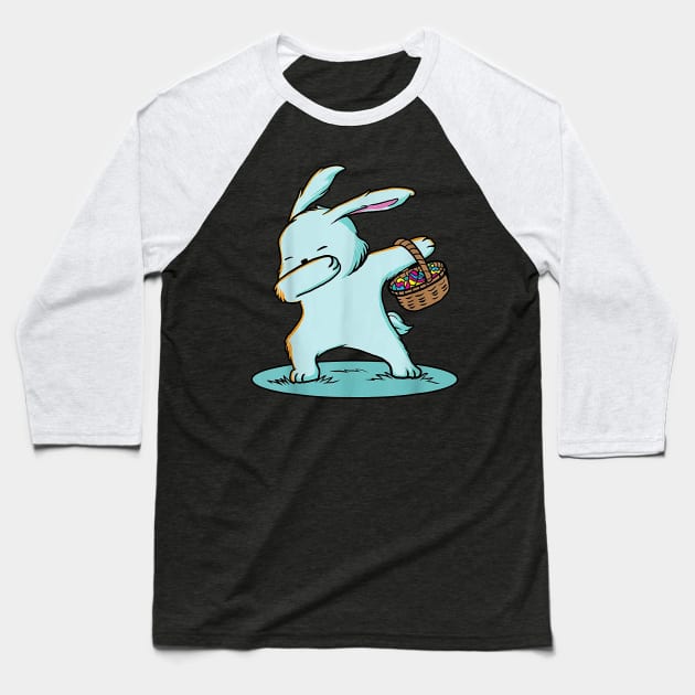 Dabbing Easter Bunny Dab For Boys and Girls Baseball T-Shirt by Rich kid